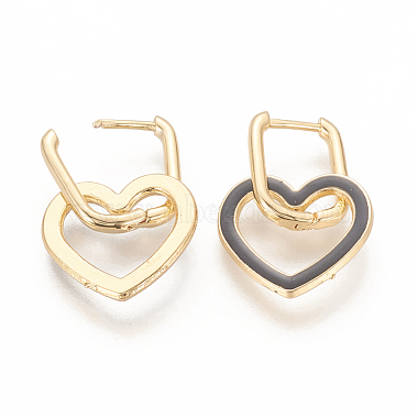 Golden Plated Brass Huggie Hoop Earrings(EJEW-L234-71)-3