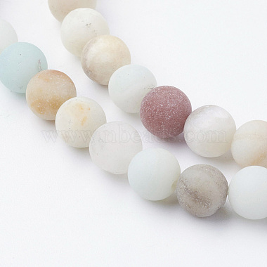 Brins de perles d'amazonite de fleurs naturelles(G-G735-61F-6mm)-3