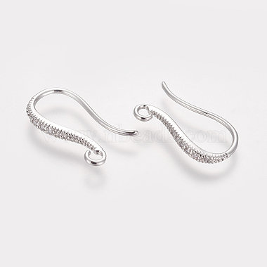 Real Platinum Plated Clear Brass Earring Hooks