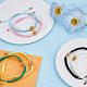 6Pcs 6 Colors Alloy Enamel Sunflower Link Bracelets Set(BJEW-FI0001-07)-5