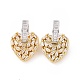 Clear Cubic Zirconia Heart Dangle Hoop Earrings(EJEW-G343-03G-B)-1
