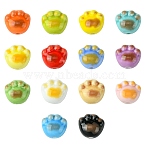 28Pcs 14 Colors Handmade Porcelain Beads, Paw Print, Mixed Color, 11.5x12.5x9mm, Hole: 1.8mm, 2pcs/color (PORC-CJ0001-02)