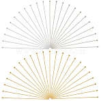 500Pcs 2 Colors Brass Ball Head Pins, Platinum & Golden, 50x0.6mm, 22 Gauge, Head: 1.5mm(KK-SC0005-34)