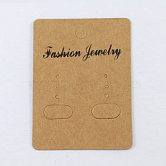 Paper Earring Display Card, Rectangle, Goldenrod, Size: about 67mm long, 50mm wide(X-BCOF-S001)