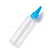 (Defective Closeout Sale for Scratch)Plastic Empty Bottle for Liquid, with Pointed Mouth Top Cap, Deep Sky Blue & Clear, 15cm, Capacity: 100ml(3.38fl. oz)(DIY-XCP0002-16A)