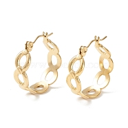304 Stainless Steel Oval Link Chunky Hoop Earrings for Women, Golden, 21.5x20.5x7mm, Pin: 0.7mm(EJEW-P197-06G)