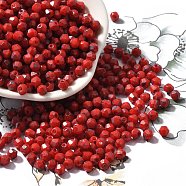 Baking Paint Glass Seed Beads, Bicone, Red, 4.5x4mm, Hole: 1.1mm, about 6428pcs/pound(SEED-A032-02A-09)