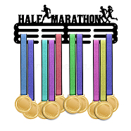 Half Marathon Theme Iron Medal Hanger Holder Display Wall Rack, with Screws, Running Pattern, 150x400mm(ODIS-WH0021-526)