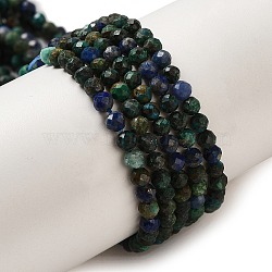 Natural Chrysocolla & Lapis Lazuli Beads Strands, Faceted, Round, 3~3.5mm, Hole: 0.7mm, about 138pcs/strand, 15.31''(38.9~39.2cm)(G-D463-08B)