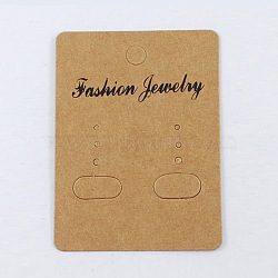Paper Earring Display Card, Rectangle, Goldenrod, Size: about 67mm long, 50mm wide(X-BCOF-S001)