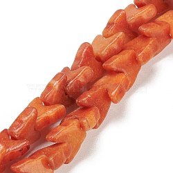 Natural Howlite Beads Strands, Dye, Butterfly, Orange Red, 9.5x10x3.8~4.3mm, Hole: 0.7mm, about 48~54pcs/strand, 13.90''~14.57''(35.3~37cm)(TURQ-K006-01C)