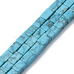 Synthetic Turquoise Beads Strands, Cuboid, 6x4x4mm, Hole: 1mm, about 65pcs/strand, 15.94 inch(40.5cm)(G-C135-F03-01)