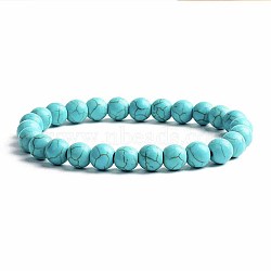 Turquoise Bracelet with Elastic Rope Bracelet, Male and Female Lovers Best Friend(DZ7554-18)