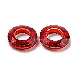 Electroplate Glass Linking Rings, Crystal Cosmic Ring, Prism Ring, Faceted, Back Plated, Round Ring, Red, 20x5.5mm, Inner Diameter: 11.5mm(GLAA-A008-04B-06)
