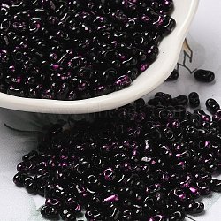 Spray Painted Glass Seed Beads, Peanut, Orchid, 4~5x2~2.5x2~2.5mm, Hole: 0.8~0.9mm, about 8500pcs/pound(SEED-F005-08A-01)