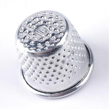 Aluminum Finger Thimbles Metal Shield Sewing Grip Protector, Platinum, 15x19mm