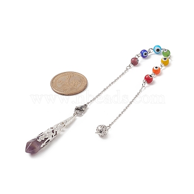 Mixed Natural Gemstone Pointed Drowsing Pendulums(PALLOY-JF01991)-3