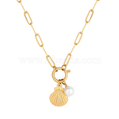 White Shell Shape Stainless Steel Necklaces