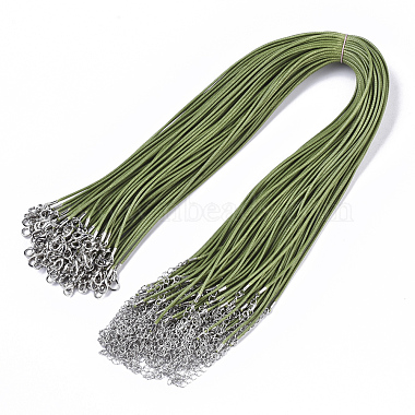 1.5mm Olive Drab Waxed Cotton Cord Necklaces