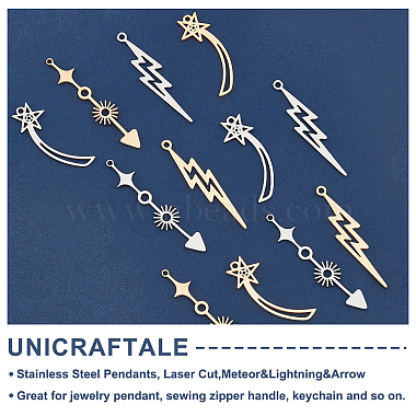 unicraftale 12pcs 6 styles 201 pendentifs en acier inoxydable(STAS-UN0034-04)-4