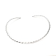 Non-Tarnish 304 Stainless Steel Rhombus Textured Wire Necklace Making(MAK-L015-02P)-1