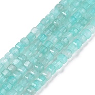 Natural Amazonite Beads Strands, Faceted, Cube, 3.5x3.5x3.5mm, Hole: 0.7mm, about 112pcs/strand, 15.35 inch(39cm)(G-C009-B06)