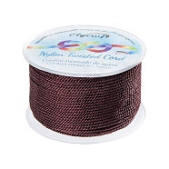 Olycraft Nylon Threads, Milan Cords/Twisted Cords, Coconut Brown, 1.5~2mm, about 50m/roll(NWIR-OC0002-738)