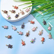 28 Pieces Mixed Colors Turtle Charms Pendant Alloy Turtle Charm Ocean Animal Pendant for Jewelry Necklace Earring Making Crafts, Mixed Color, 24.5x14mm, Hole: 2mm(JX424A)