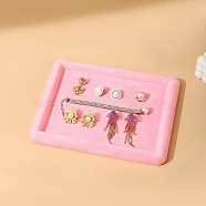 Velvet Jewelry Tray, Display Tray, Rectangle, Pearl Pink, 25x20x2cm(PW-WG2C726-03)