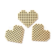 Ion Plating(IP) 316L Surgical Stainless Steel Pendants, Heart Charm, Laser Cut, Real 18K Gold Plated, 13.7x15.2x1mm(STAS-H213-11G-01)