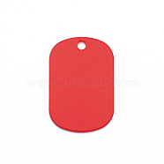 Colored Aluminum Pendants, Laser Cut, Double Sided Dog Pet Name Phone Number ID Tag Charm, Oval, Red, 50x29x1mm, Hole: 3mm(ALUM-S018-JA630-10)