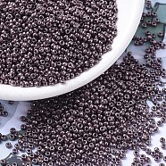 MIYUKI Round Rocailles Beads, Japanese Seed Beads, (RR1088) Galvanized Smoky Mauve, 11/0, 2x1.3mm, Hole: 0.8mm, about 1100pcs/bottle, 10g/bottle(SEED-JP0008-RR1088)