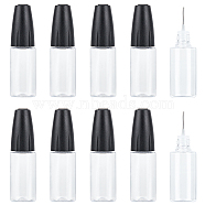 PET Tip Applicator Bottles, 10ml Precision Needle Tip Applicator Bottles Glue Bottle Squeeze Bottle for UV Resin, Glue, Artwork, Black, 2x7.3cm, Capacity: 10ml(0.34fl. oz)(TOOL-WH0001-52A)
