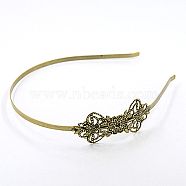 Fashionable Iron Hair Band Findings, Antique Bronze, 128mm(OHAR-Q033-AB-NF)