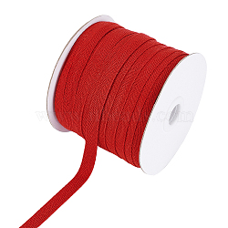 Cotton Twill Tape Ribbons, Herringbone Ribbons, for Sewing Craft, Red, 3/8 inch(10mm)x0.84mm, about 80yards/roll(73.15m/roll)(OCOR-WH0058-35H)