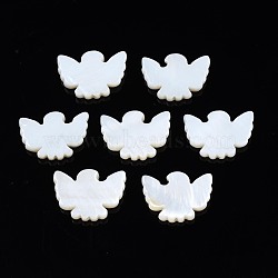 Natural Freshwater Shell Beads, Pigeon, WhiteSmoke, 17x13x3mm, Hole: 1mm(SHEL-N026-76-01)