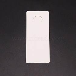 Blank Paper Keyring Display Card, Rectangle, White, 12x5x0.05cm, Hole: 5mm(DIY-WH0315-02)