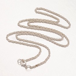 Iron Necklace Making, Rope Chain, with Alloy Lobster Clasp, Silver Color Plated, 24.8 inch(X-MAK-K002-39S)