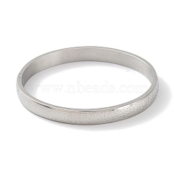 Non-Tarnish 304 Stainless Steel Textured Bangles, Stainless Steel Color, Inner Diameter: 2-1/8x2-1/2 inch(5.4x6.3cm)(BJEW-F464-13P)