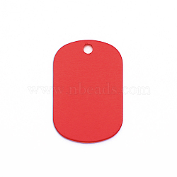 Colored Aluminum Pendants, Laser Cut, Double Sided Dog Pet Name Phone Number ID Tag Charm, Oval, Red, 50x29x1mm, Hole: 3mm(ALUM-S018-JA630-10)