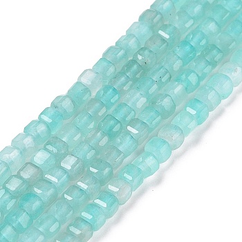 Natural Amazonite Beads Strands, Faceted, Cube, 3.5x3.5x3.5mm, Hole: 0.7mm, about 112pcs/strand, 15.35 inch(39cm)