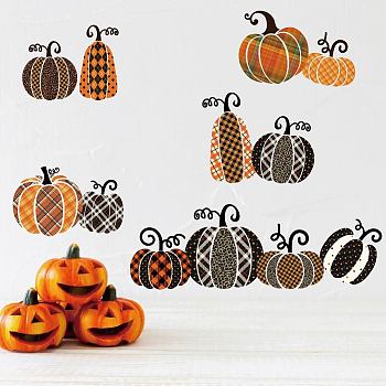 Translucent PVC Self Adhesive Wall Stickers, Waterproof Building Decals for Home Living Room Bedroom Wall Decoration, Pumpkin, 960x300mm, 2 sheets/set