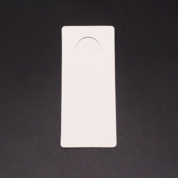 Blank Paper Keyring Display Card, Rectangle, White, 12x5x0.05cm, Hole: 5mm