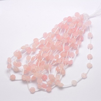 Natural Rose Quartz Beads, Rose, 12x10~11mm, Hole: 1mm