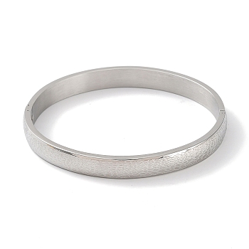 304 Stainless Steel Textured Bangles, Stainless Steel Color, Inner Diameter: 2-1/8x2-1/2 inch(5.4x6.3cm)