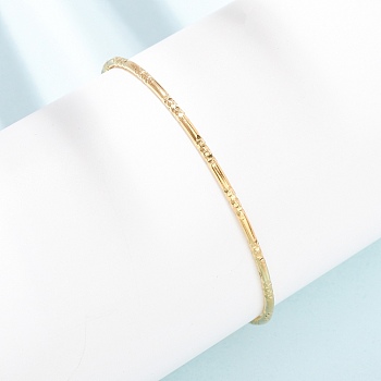 Textured 304 Stainless Steel Bangles for Women, Ion Plating(IP), Long-Lasting Plated, Golden, Inner Diameter: 2.38 inch(6.05cm)