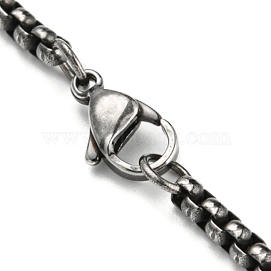 304 Stainless Steel Box Chain Necklace(NJEW-D046-01B)-3
