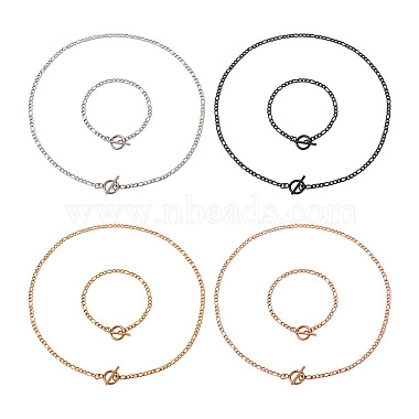 8Pcs 8 Style 304 Stainless Steel Figaro Chains Necklaces and Bracelets(SJEW-YS0001-02)-2
