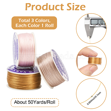 3 Rolls 3 Colors Special Coated Nylon Beading Threads for Seed Beads(OCOR-PA0001-01A)-2