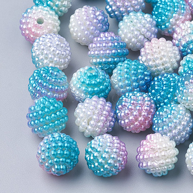 10mm DeepSkyBlue Round Acrylic Beads
